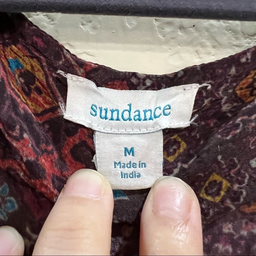 SUNDANCE Women’s Rusty Tunic Split Sides  Satin  Dress Sz M Boho Cottagecore EUC - Picture 8 of 10